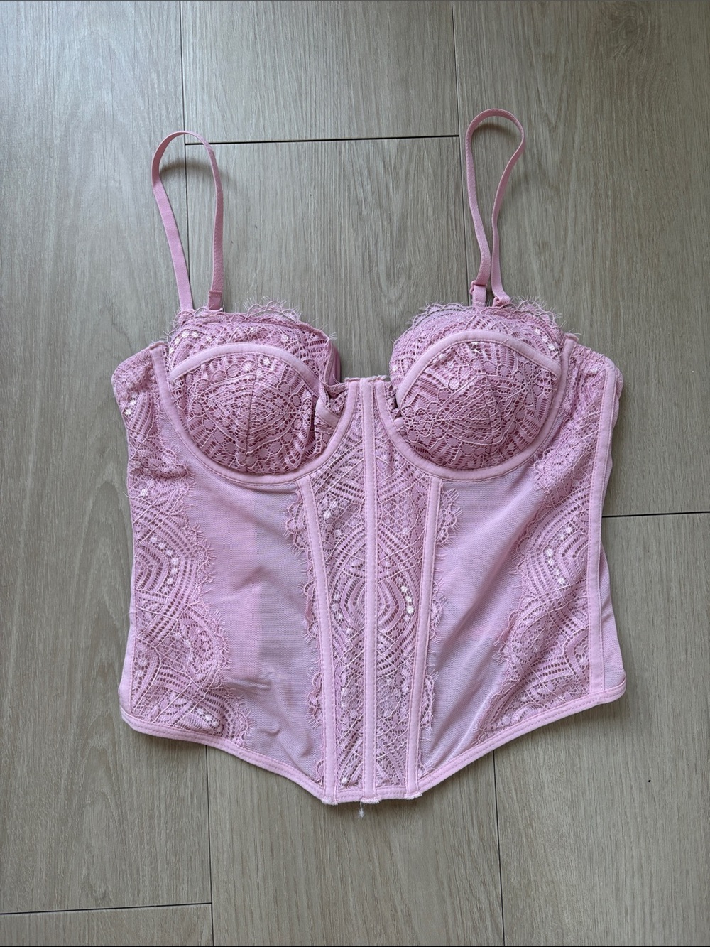 Garage Pink Lace Longline Bustier Corset